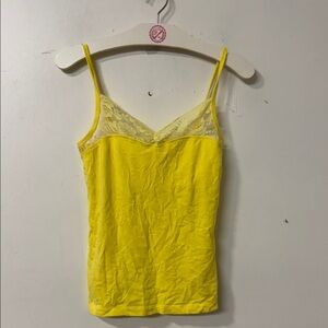 Yellow Lace Trim Cami Top y2k